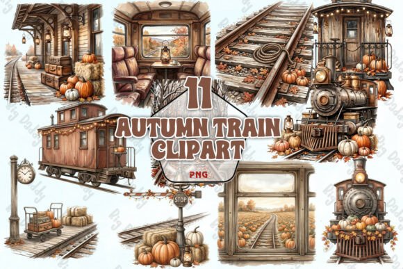 Download Autumn Train Watercolor Clipart PNG - Png Collection