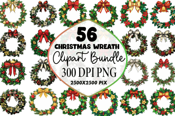 Download Watercolor Christmas Wreath Clipart Png - Png Collection
