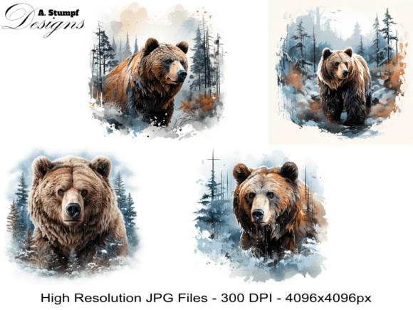Download Bear in Winter Illustration - Winter illustration Collection