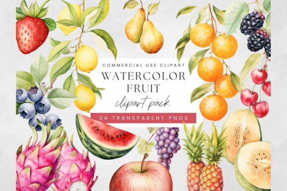 Download Watercolor Fruit Clipart, Fresh PNG - Png Collection