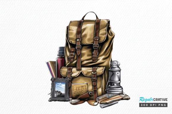 Download Vintage Backpack Sublimation Clipart Png - Png Collection