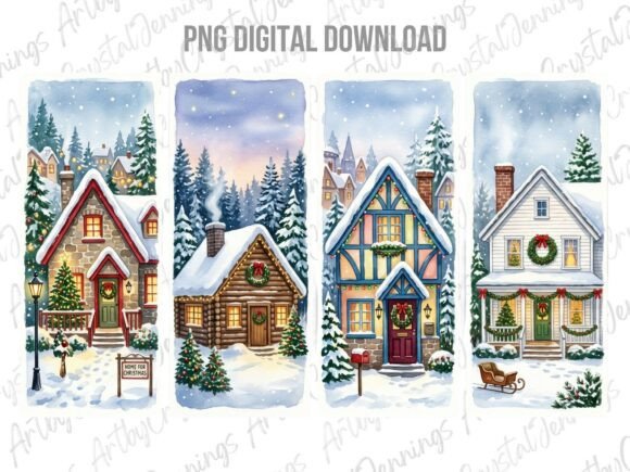 Download Winter Christmas Home Watercolor PNG - Png Collection