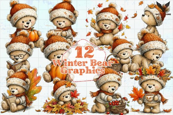 Download Watercolor Winter Bear Graphics PNG - Png Collection