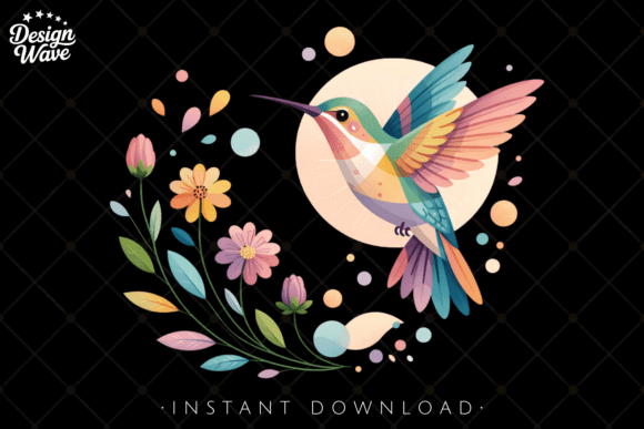 Download Boho Nature Illustration Hummingbird PNG - Png Collection