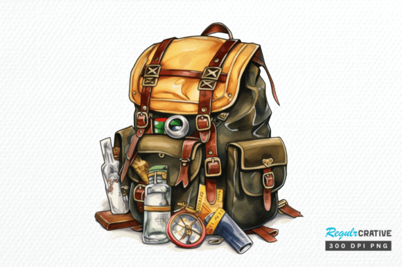 Download Vintage Backpack Sublimation Clipart Png - Png Collection