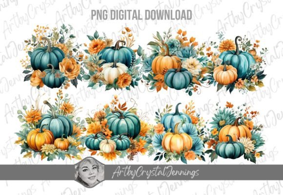 Download Thanksgiving Teal Pumpkin Fall Decor PNG - Png Collection