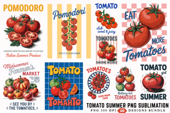 Download Tomato Summer Sublimation Designs Bundle - Sublimation design Collection
