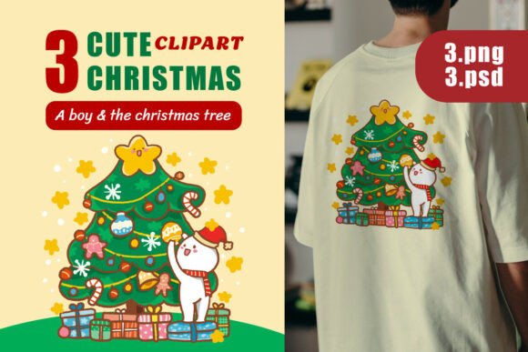 Download Boy Decorating Christmas Tree PNG &amp; PSD - Png Collection