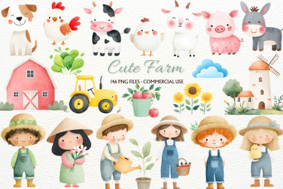Download Rustic Farm Animals Nursery Clipart PNG - Png Collection