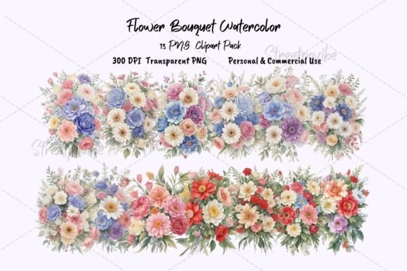 Download Colorful Flower Bouquet Watercolor PNGs - Png Collection