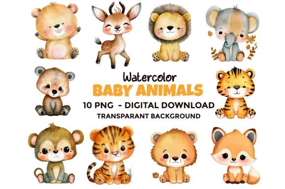 Download Baby Safari Animals Sublimation PNG - Png Collection