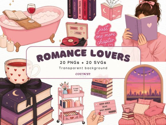 Download Romance Lovers Cliparts, Bookish PNG SVG - Png Collection