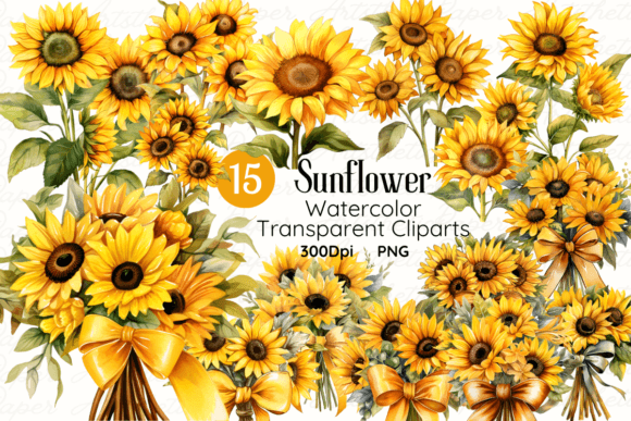 Download Sunflower Watercolor Clipart PNG - Png Collection