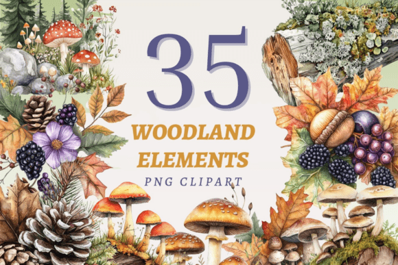 Download Woodland Elements PNG Bundle - Png Collection