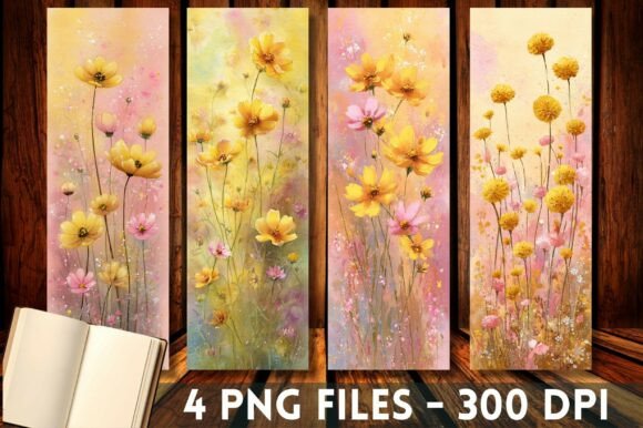 Download Yellow Pink Flower Meadow Bookmark PNG - Png Collection
