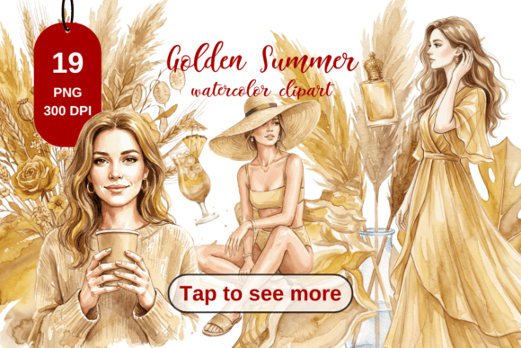 Download Golden Summer Watercolor Clipart, PNG - Png Collection