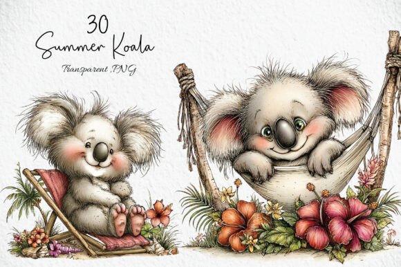 Download Cute Summer Koala Clipart PNG - Png Collection