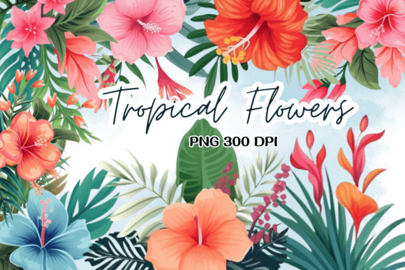Download Tropical Flowers Summer Watercolor PNG - Png Collection
