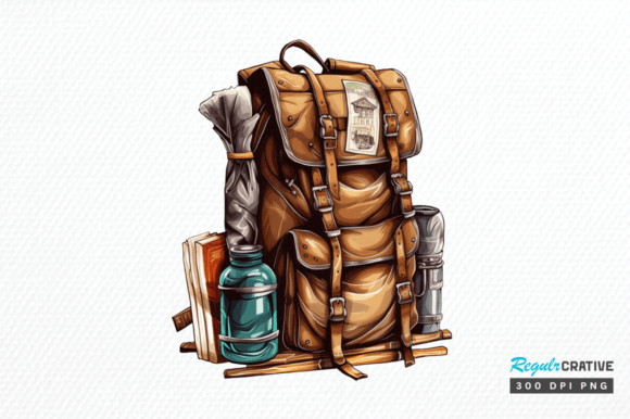Download Vintage Backpack Sublimation Clipart Png - Png Collection