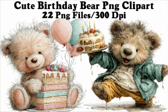 Download Cute Birthday Bear PNG Clipart - Png Collection
