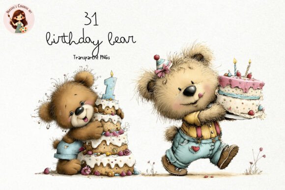 Download Cute Birthday Bear PNG Clipart - Png Collection