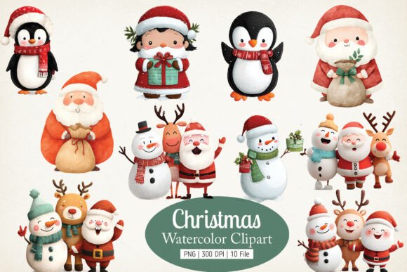 Download Watercolor Christmas Bundle PNG Clipart - Png Collection