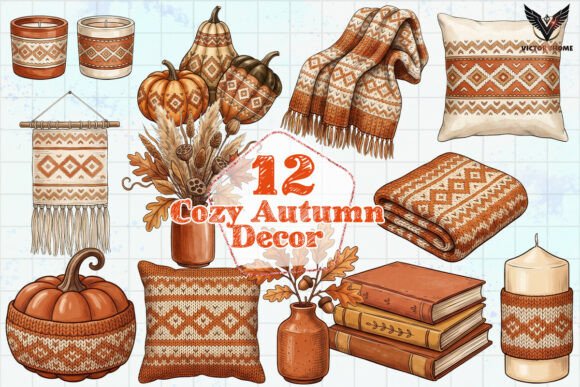 Download Cozy Autumn Decor Clipart PNG - Png Collection