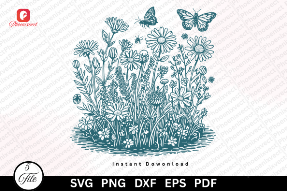 Download Wildflower Meadow Butterfly SVG PNG - Png Collection