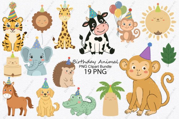 Download Birthday Animal PNG Clipart Bundle - Png Collection