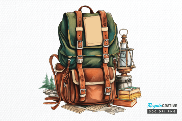 Download Vintage Backpack Sublimation Clipart Png - Png Collection