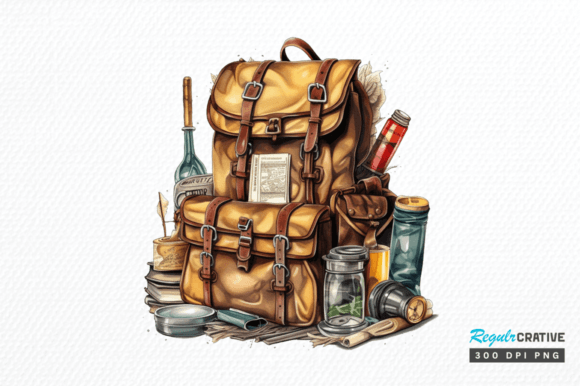 Download Vintage Backpack Sublimation Clipart Png - Png Collection