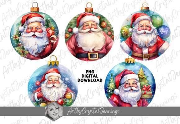 Download Santa Christmas Ornament Watercolor PNG - Png Collection