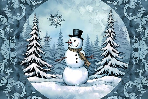Download Snowman Winter Illustration - Winter illustration Collection