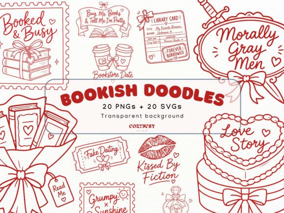 Download Romance Lover Doodle Clipart Bookish PNG - Png Collection