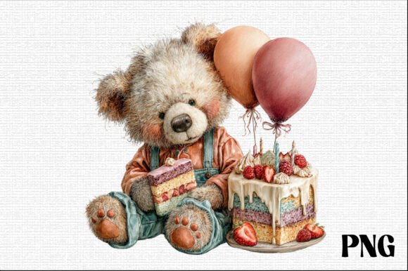 Download Cute Birthday Bear PNG Clipart - Png Collection