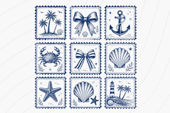 Download Blue Nautical Vintage Stamp PNG - Png Collection
