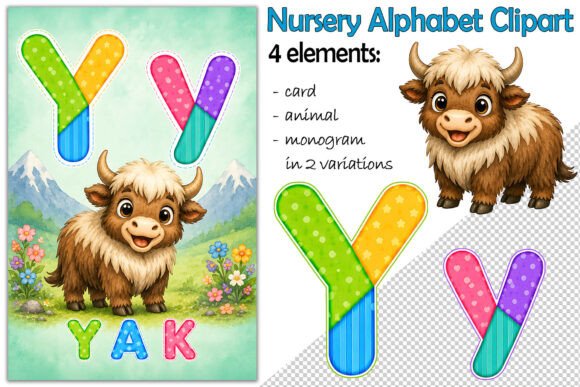 Download Alphabet Clipart Letter Y, Cute Yak PNG - Png Collection