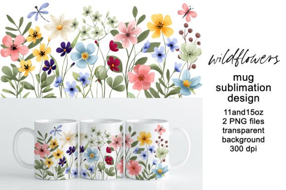 Download Mug Wrap, Sublimation Design Flowers - Sublimation design Collection