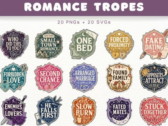 Download Romance Tropes Badge Clipart Bookish PNG - Png Collection