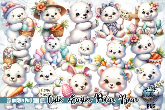 Download Cute Easter Polar Bear Clipart PNG - Png Collection