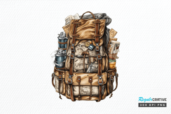 Download Vintage Backpack Sublimation Clipart Png - Png Collection