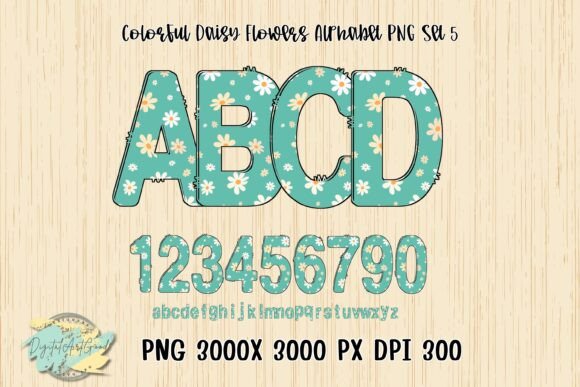 Download Colorful Daisy Flowers Alphabet PNG Set5 - Png Collection