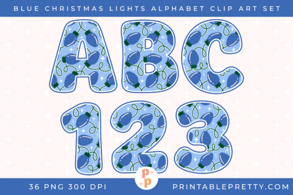 Download Blue Christmas Lights Alphabet PNG - Png Collection