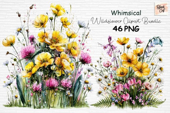 Download Whimsical Wildflower Clipart Bundle PNG - Png Collection