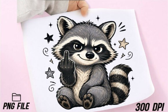 Download Middle Finger Cute Raccoon Sarcastic PNG - Png Collection