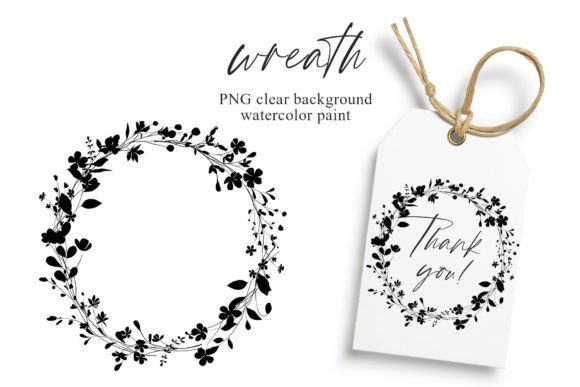 Download Wreath Black Flowers and Leaf, Logo, PNG - Png Collection