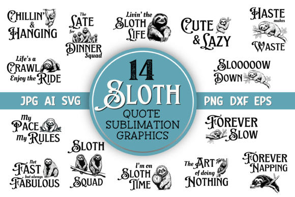 Download Sloth Quote SVG Bundle Design Bundle PNG - Png Collection