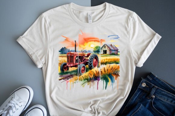 Download Vintage Watercolor Farm Tractor PNG - Png Collection