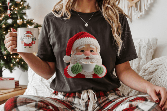 Download Crochet Santa Claus with Coffee PNG - Png Collection