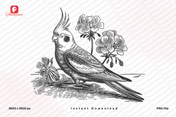 Download Hand Drawn Bird Cockatiel Bird PNG - Png Collection